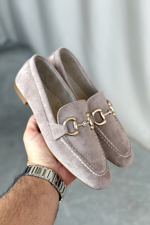 GOFFSHOES Kadın Pixo Düz Taban Babet - Vizon