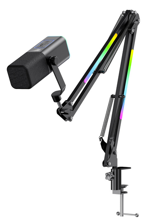 Havit Gamenote GK71 Pro RGB Yayıncı Mikrofonu, 24-Bit, 192kHz, XLR & Type-C, Stantlı