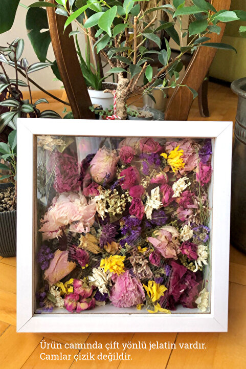 Verda Çerçeve 25x25x7 Cm Beyaz Derin Anı Çerçevesi-Derinlikli Anı Çerçevesi Gül Kutusu! Hkm Ticaret