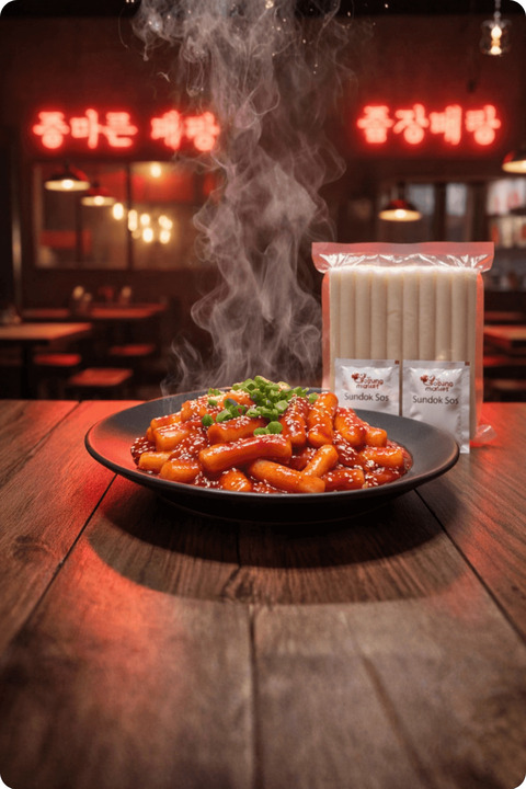 Sopung Kore Market Tteokbokki Set ( Dok Set ) 500 Gr Dok + 100 Gr Sos 2 Kişilik Porsiyon