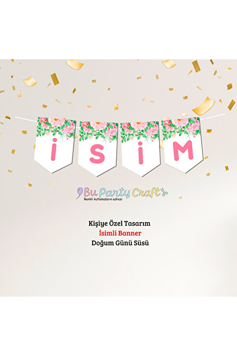 BuParty Craft Kişiye Özel - İSİM Yazılı - Asılabilir Doğum Günü Süsü