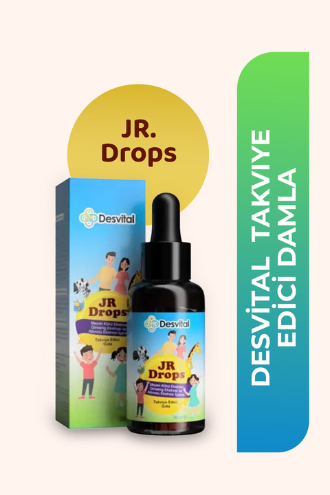 Desvital JR Drops Takviye Edici Damla 50 ml - Ginkgo Biloba, Gotu Kola, Sibirya Ginsengi İçeren Çocuk Bitkisel Takviye Edici Gıda