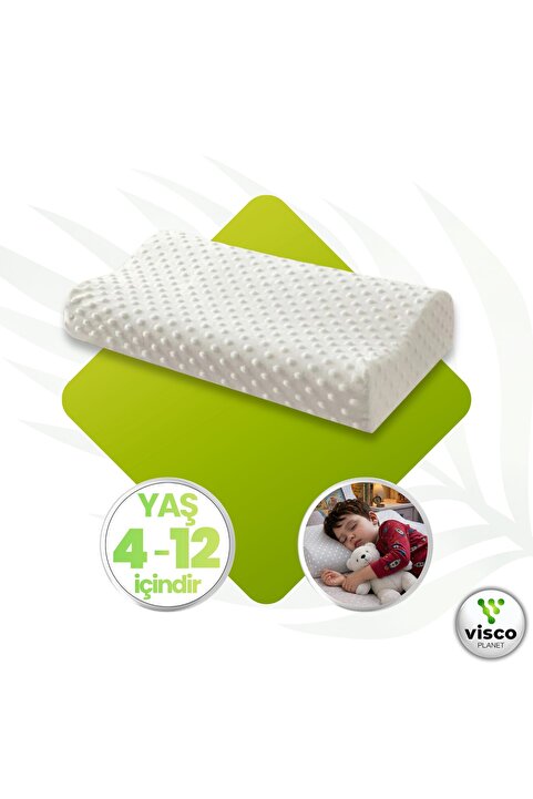 Visco Planet Visco Ortopedik Çocuk Yastığı Boyun Destekli Terletmeyen Ergonomik Uyku Yastığı