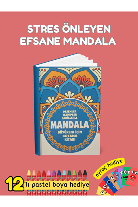 Pembe Pasaj Yetişkinler Için Mandala Boyama Kitabı 2'li Set