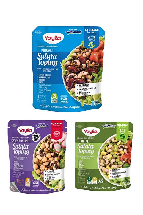 Yayla Haşlanmış Suyu Süzülmüş 3'lü Karma Salata Toping 150 gr