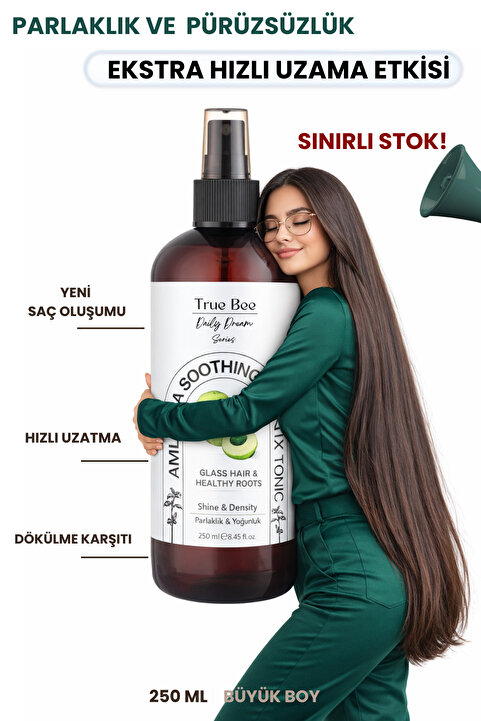 True Bee Daily Dream Series | Yoğun Parlaklık Ve Hızlı Saç Uzatma Etkili Amla Tonik 250 ml
