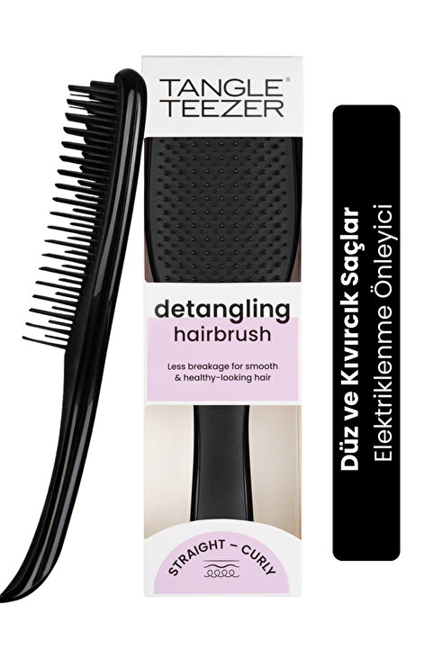 Tangle Teezer The Ultimate Detangler Black Eletriklenme Önleyici Saç Fırçası-Tarak (Düz ve Kıvırcık Saçlar)