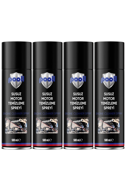 POOLL Susuz Motor Temizleme Spreyi 500 ML 4 Adet Motor Temizleme Spreyi Motor Yıkama Spreyi