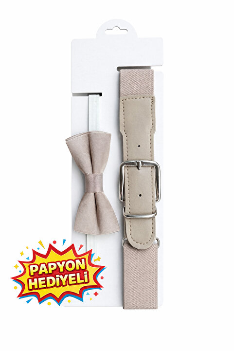 Özyıldırım Çarşı Pazar Çocuk Esnek Kemer+1-12 Yaş Unisex+Papyon Hediyeli
