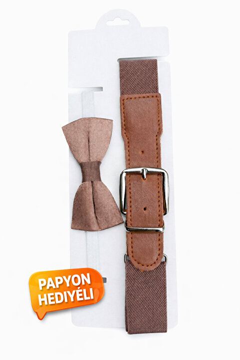 Özyıldırım Çarşı Pazar Çocuk Esnek Kemer+1-12 Yaş Unisex+Papyon Hediyeli