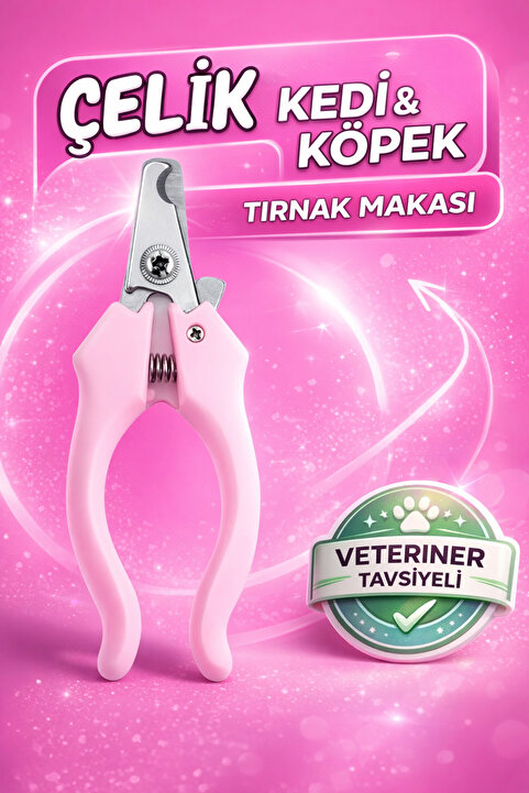ALÇİN Çelik Kedi Köpek Tırnak Makası 12 Cm PEMBE