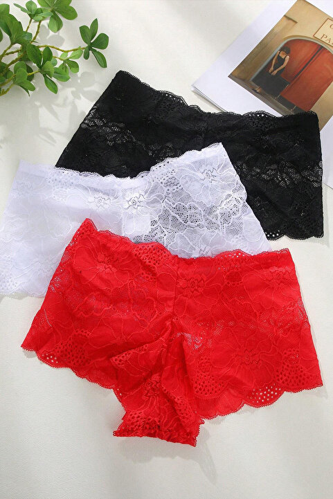 LA ROPA DORA Kadın Dantel Fantezi Külot 3 Adet