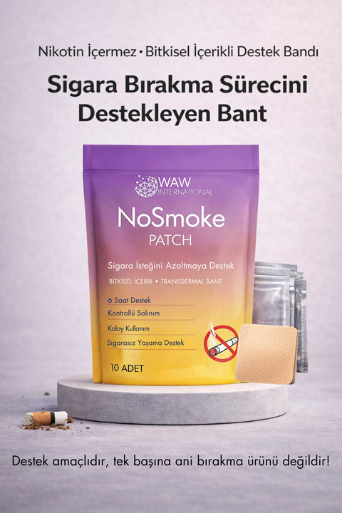 waw international NoSmoke Patch – Sigara Bırakmaya Yardımcı Transdermal Bant – 10 Adet