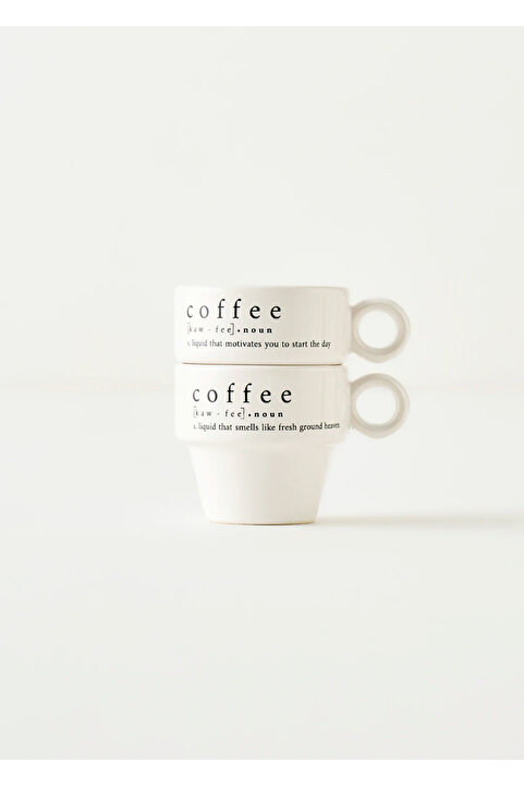Bella Maison Coffeeaholic Seramik Espresso 2'li Set Siyah (105 cc)