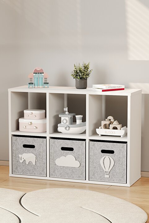 Baby Darling 6 Bölmeli Keçeli Organizer Dolap (Keçeler Dahil)