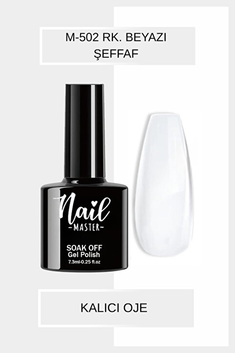 Nail Master M502 Kalıcı Oje 7,3ml Rakı Beyazı Şeffaf