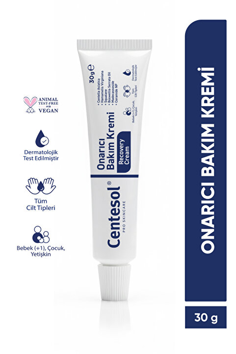 CENTESOL Onarıcı Cilt Bakım Kremi Yoğun Nemlendirici Bariyer Güçlendirici Recovery Cica Cream 30 G