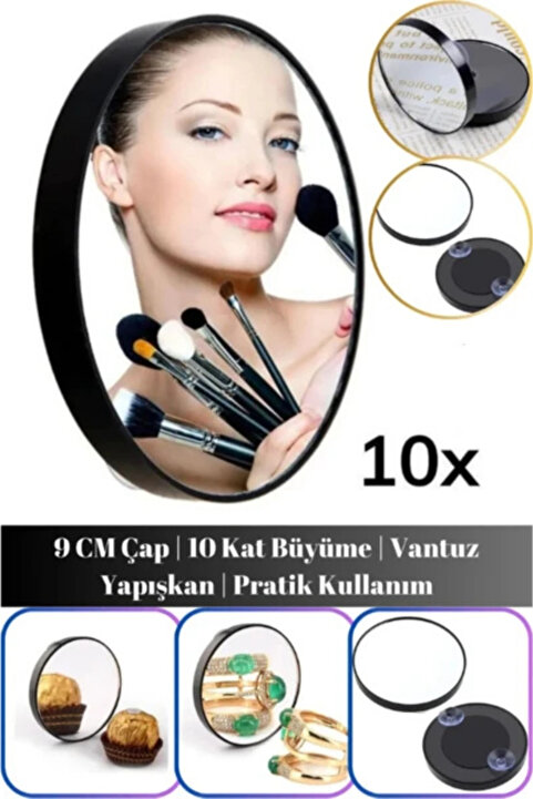 Privo 10X Büyüteçli Vantuzlu Makyaj Aynası Tıraş ve Lens İçin Detaylı Görüş Pratik Kullanımlı