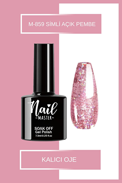 Nail Master M859 Kalıcı Oje 7,3ml Açık Pembe Simli