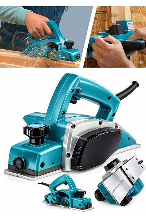 MOONSHOP Pro 4400 Watt Motor Korumalı Otomatik Şanzıman Çift Bıçaklı Planya Rende Makinesi Garantili