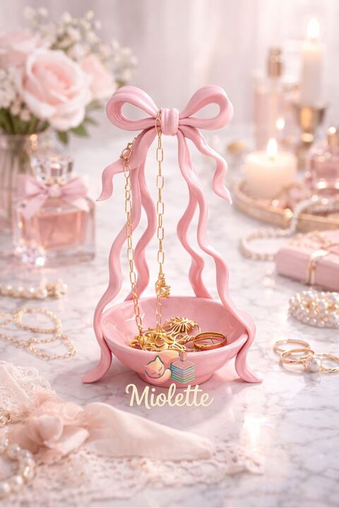 Miolette Fiyonk Tasarımlı Dekoratif Takı & Aksesuar Standı (Anahtartarlık Hediyeli)