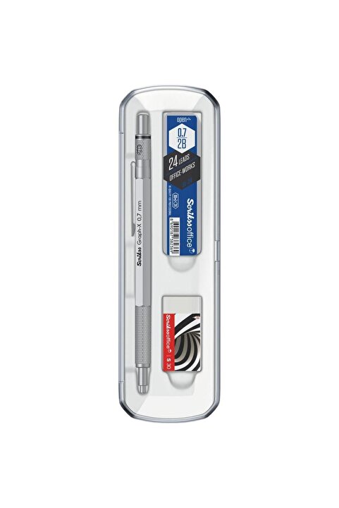 Scrikss Graph-X 3'lü Set Mekanik Kurşun Kalem 0.7 mm Saten Gri