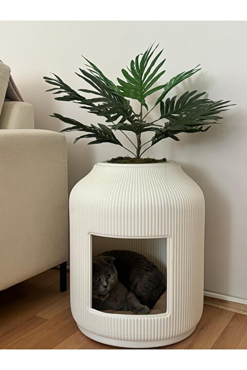 Kastasaksı 43x55 cm kedi evli- kedi tuvaleti modern dekoratif saksı