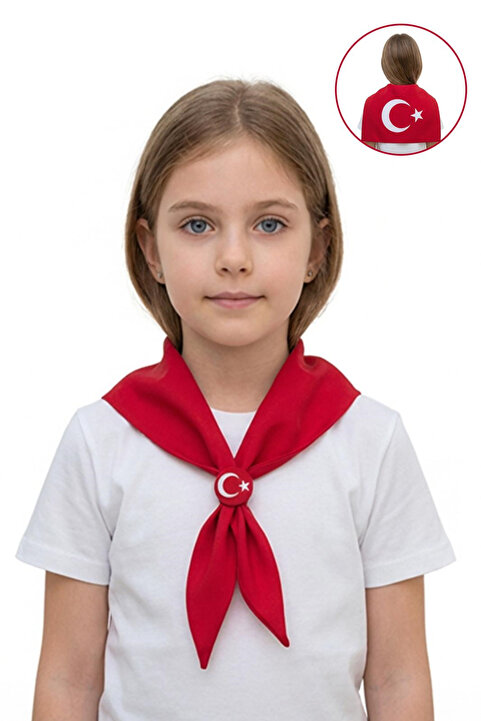 meriç bebe - bütün çocuklar melektir. mrc 23 Nisan ve Özel Günler İçin Okul Etkinliği AksesuarTürk Bayraklı Fular KIRMIZI