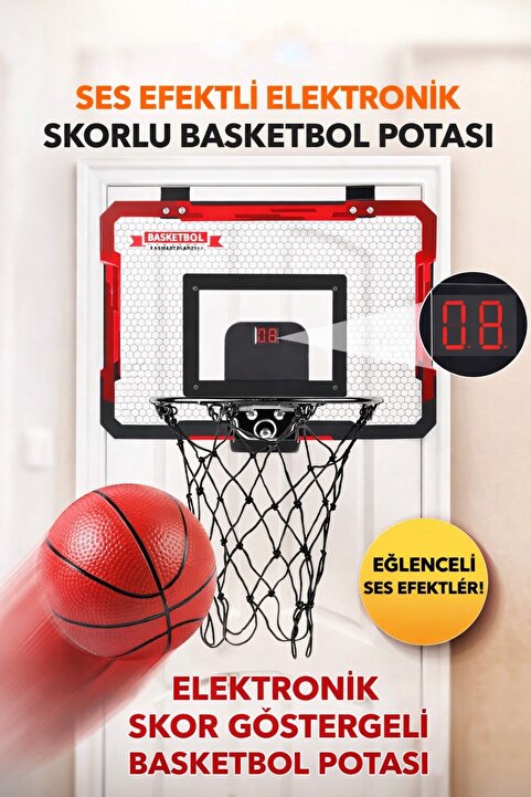 Lazım Shop Elektronik Sesli Skor Tablolu Basketbol Potası MontajGerektirmez
