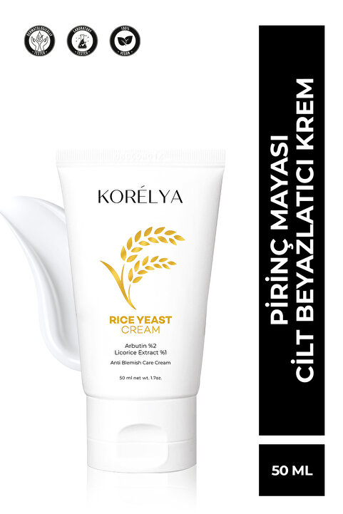 KORELYA Pirinç Mayası Leke Karşıtı Beyazlatıcı Krem - Rice Yeast Whitening Cream 50 ml