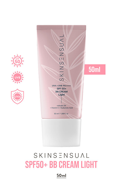 Skin Sensual SPF50+ PA++++ Kapatıcı BB Krem Light 50 ml | Leke Karşıtı, Aydınlık Cilt Görünümü | UVA+UVB Koruma