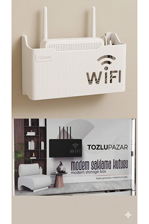 tozlupazar Beyaz Pleksi Wifi Kutusu Duvar Asılabilir Sigorta Ve Modem Saklama Kutusu 25x15x6 Cm