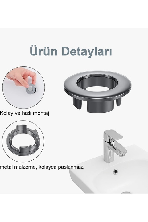 Çermik 4 Adet Krom Lavabo Yüzüğü