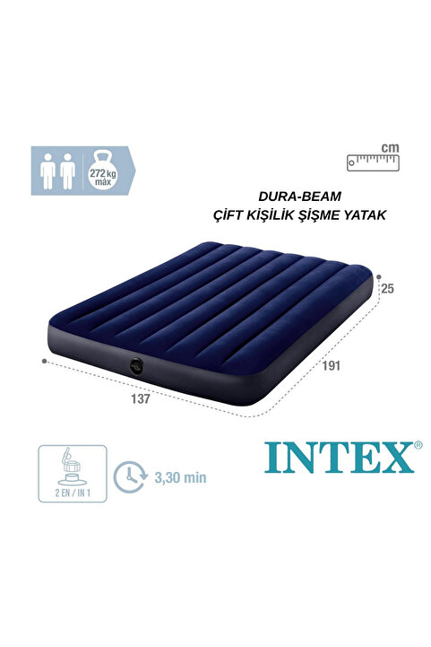 Intex Çift Kişilik Şişme Yatak Ev Ve Kamp Yatağı Outdor Camping Şişme Kamp Yatağı 64758