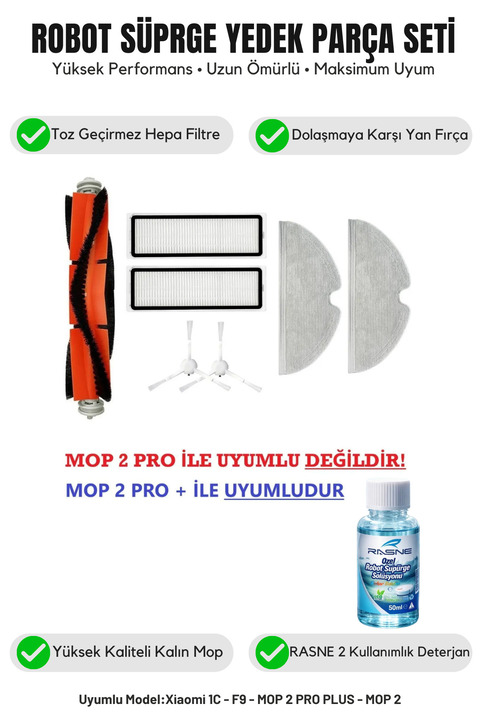 Asgard Grup Xiaomi Mi Robot 1C - F9 - MOP 2 PRO PLUS - MOP 2 Uyumlu Parçalar(A+ YÜKSEK MÜŞTERİ MEMNUNİYETİ)