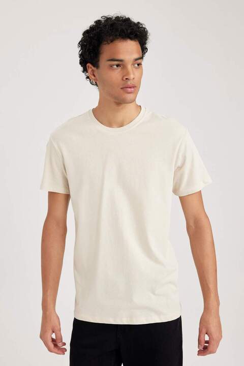 Defacto %100 Pamuk Slim Fit Bisiklet Yaka Basic Kısa Kollu Tişört B0653AXNS