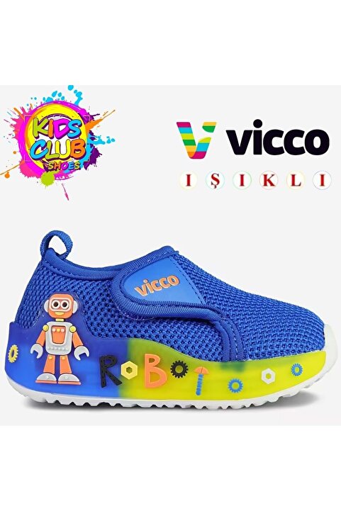 Kids Club Shoes Vicco Jeli İlk Adım Bebek Ortopedik Işıklı Çocuk Spor Ayakkabı MAVİ
