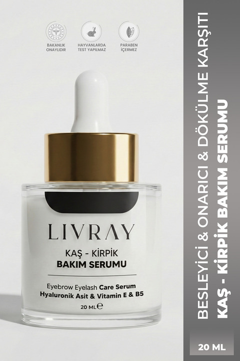 Livray Kaş - Kirpik Bakım Serumu - Besleyici & Onarıcı & Dökülme Karşıtı (20 ML)
