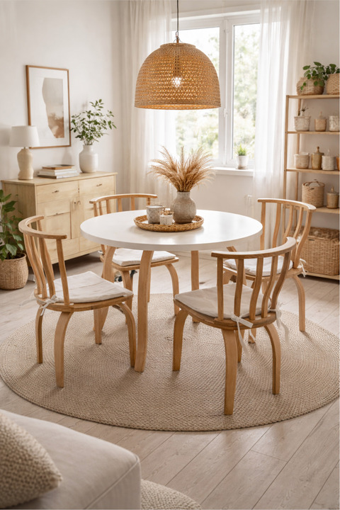 BebeK on For Weltwood Kelebek 4 Kişilik Masas Seti 36mm Mdf Tabla, Kayın Ağacı Ayaklı, 4 İtalyan Sandalye Dahil.