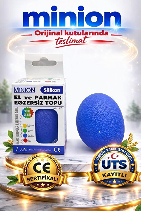 Minion El Ve Parmak Egzersiz Topu Mavi Yumuşak