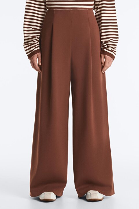 Oysho Piqué high rise geniş paça pantolon