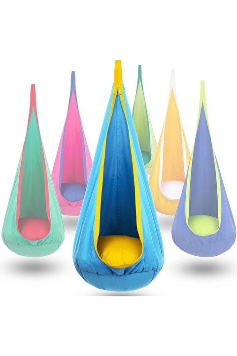 Asia Toys Taşınabilir Çocuk Pod Hamak - İç ve Dış Mekan Uyumlu Şişme Minderli Eğlence Salıncağı