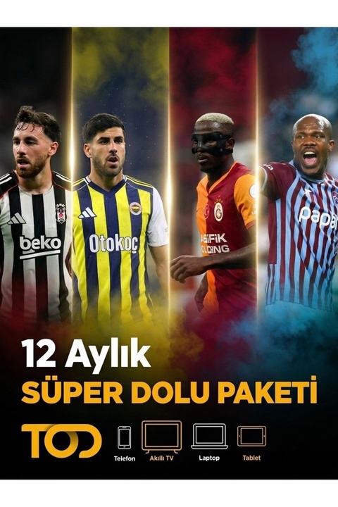 TOD 12 Aylık Süper Dolu Paketi (Web + Cep + Tablet + AppleTV + Android TV + Smart TV)