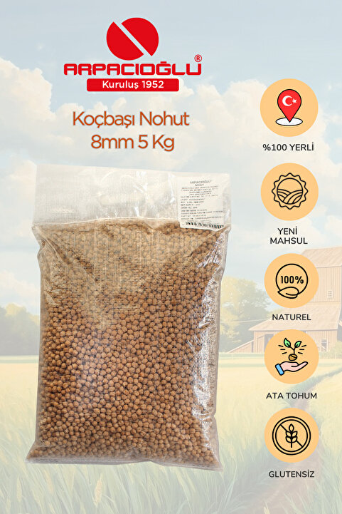 Arpacıoğlu %100 Yerli Türk Malı 8mm Koçbaşı Nohut 5kg