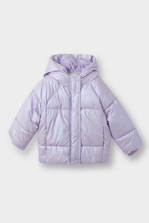 Defacto Kapüşonlu Fermuarlı Çıtçıtlı Şişme Mont Kız Bebek E7985A525AU