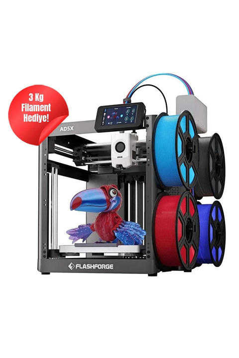 FlashForge Adventurer 5X AD5X Hızlı 3D Yazıcı ( Filament Hediyeli ) Kameralı Paket