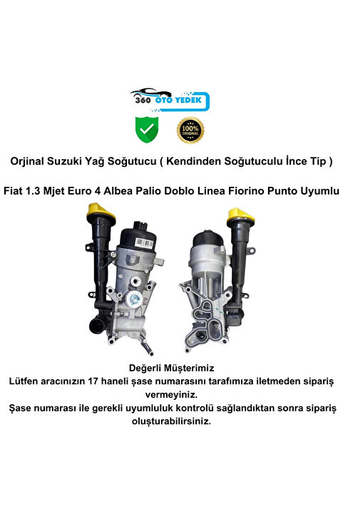 Suzuki 16500M86J60 Yağ Soğutucu Fiat 1.3 Mjet Euro 4 Albea Palio Doblo Linea Fiorino Punto