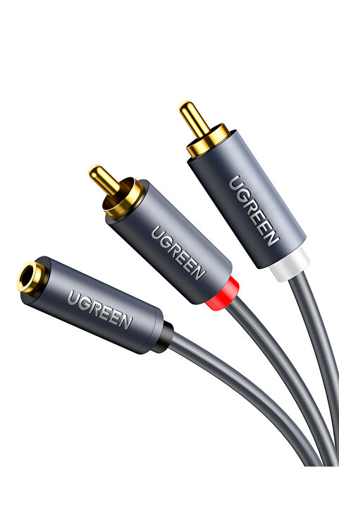 Ugreen 3.5 mm Jack Girişi Aux to 2 RCA Ses Aktarma Kablosu 1 Metre, 10588