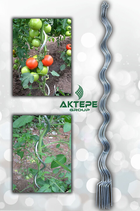 AKTEPE Group Bitki Teli 20 Adet 150 Cm Metal Spiral Bitki Çubuğu Bitki Bağlama Destek Teli Sebze Ve Çiçek Teli