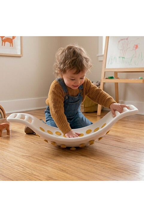 TinkerFlame Wizzy Montessori Denge Tahtası (70x29cm)– Çocuklar İçin Oyun ve Aktivite,Enerji Atımı,Denge Gelişimi
